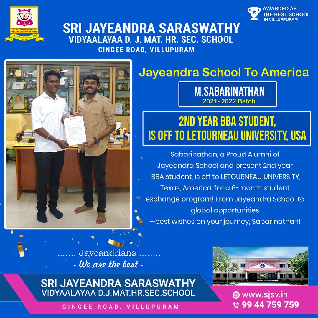 Jayeandra School to America