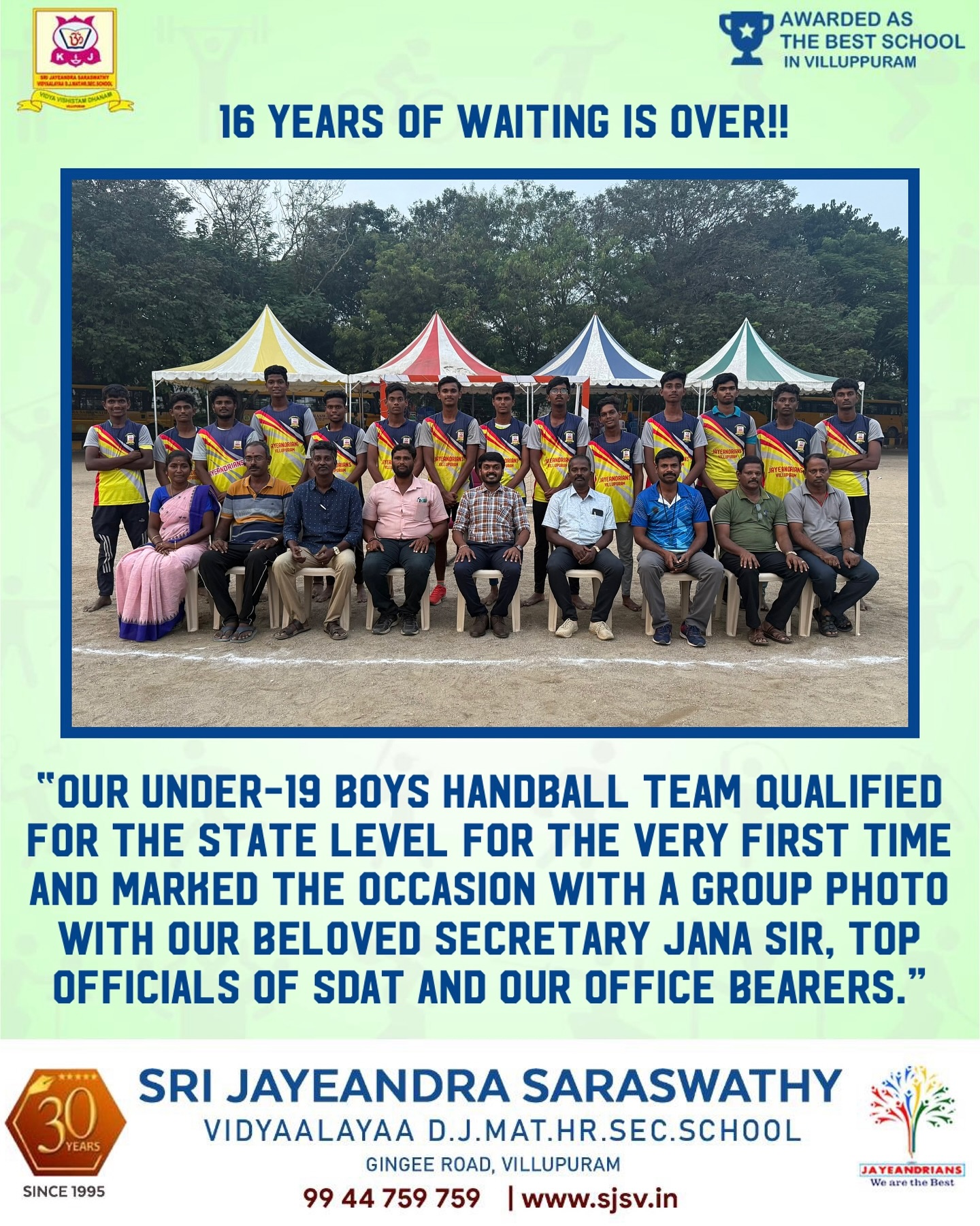 U-19 Boys Handball Team Qualifies for State Level – A Historic First