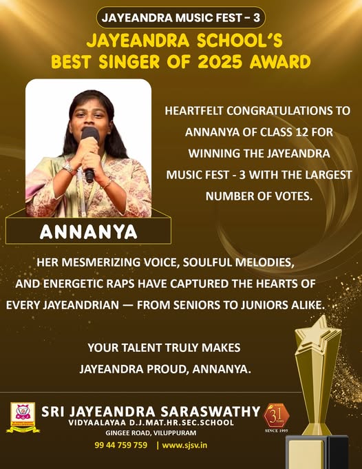 Jayeandra School’s Best Singer of 2025 – Jayeandra Music Fest 3