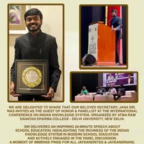 Jayeendra School Secretary Honoured at National Education Conference