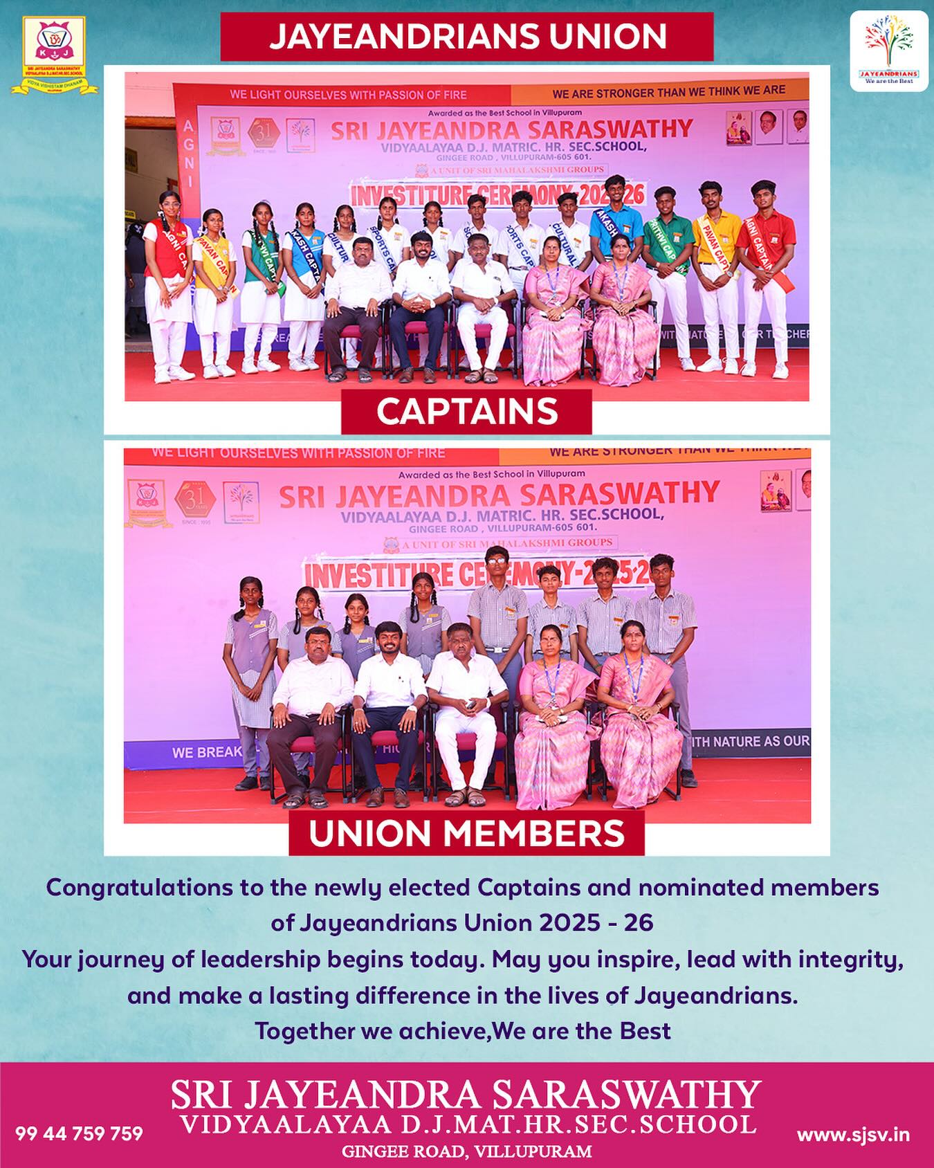 Jayeandrians Union 2025–26 – Investiture Ceremony
