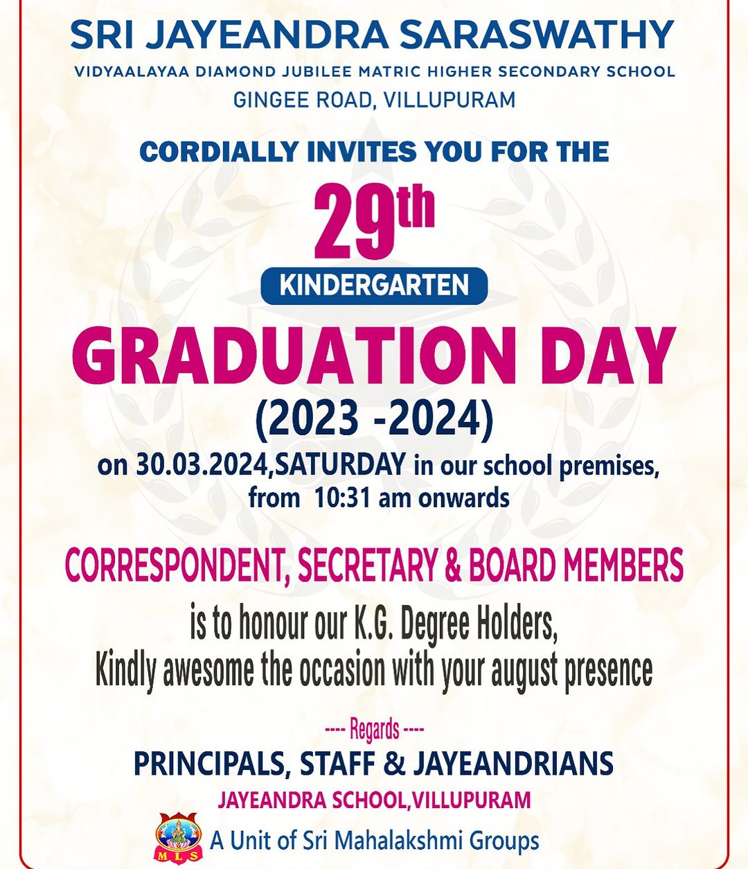 29th Kindergarten Graduation