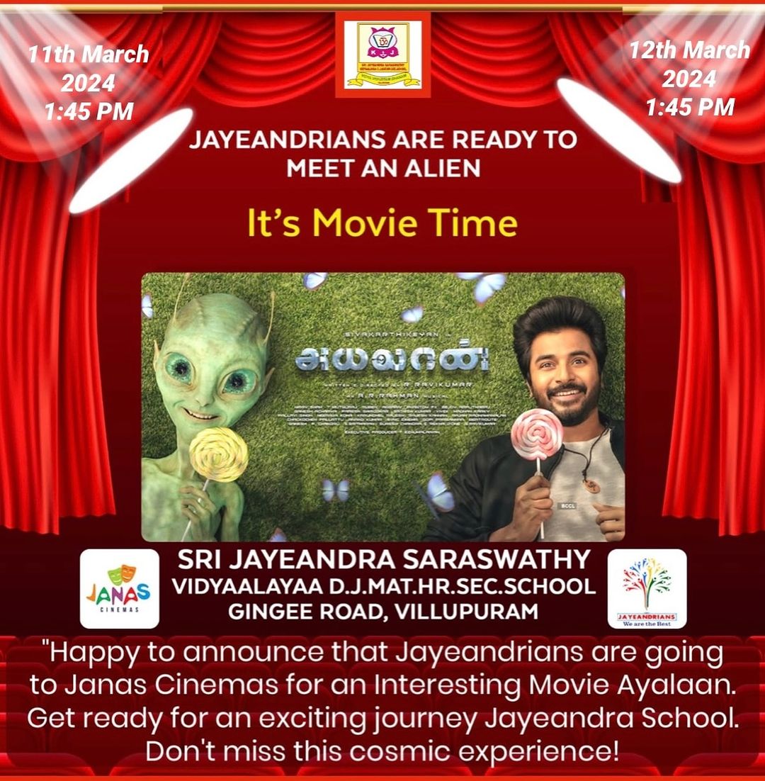 Jayeandra School to Ayalaan Movie in Janas Cinemas 